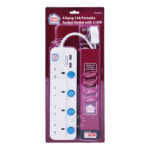 HomeProud 13A Portable Socket Outlet - 4 Gang with 2 USB