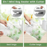 Household Portable Rechargeable Vacuum Sealer 2 in 1 Mini Snack Heat Sealer Snack Plastic Bag White Vacuum Household Daily Storage Bag - Image 7