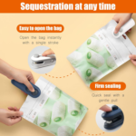 Household Portable Rechargeable Vacuum Sealer 2 in 1 Mini Snack Heat Sealer Snack Plastic Bag White Vacuum Household Daily Storage Bag - Image 8