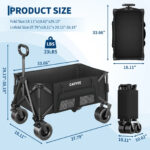 Heavy Duty Collapsible Utility Wagon for Outdoor Use, 8 Inch All Terrain Wheels, Folding Camping Cart with 600D Oxford Fabric, Water Resistant, Compact Storage for Garden, Beach, Sports, Camping - Image 7